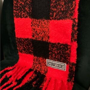 Victoria's Secret Red and Black Checkered Scarf